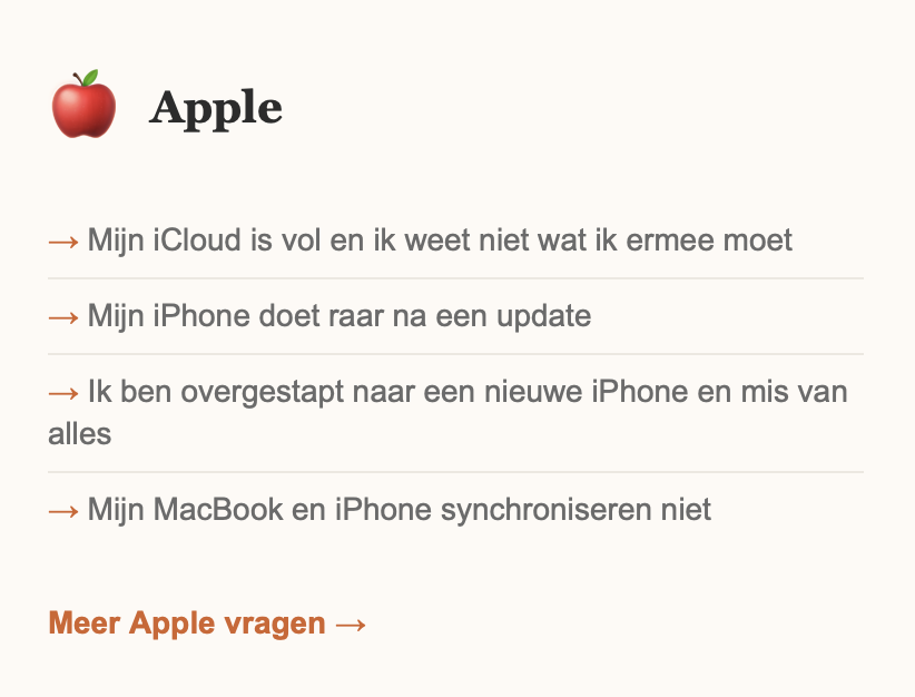 Apple vragen