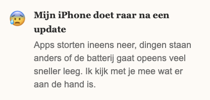 iPhone doet het raar na een update