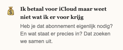 wat staat er in mijn iCloud
